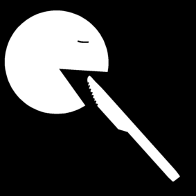 knife: put in the mouth